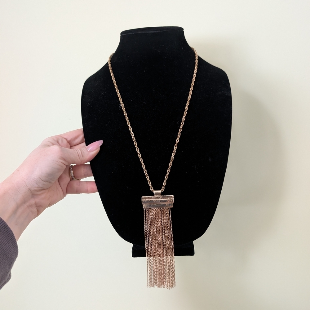Goldtone Tassel Pendant Necklace - Women Jewelry